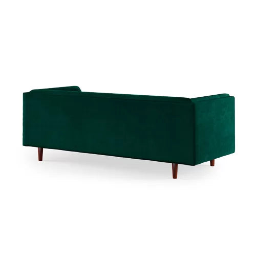 4 Seater Velvet Sofa with Wooden Legs -