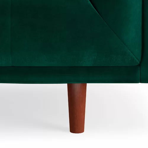 4 Seater Velvet Sofa with Wooden Legs -