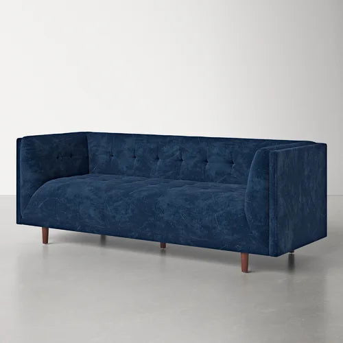 4 Seater Velvet Sofa with Wooden Legs -