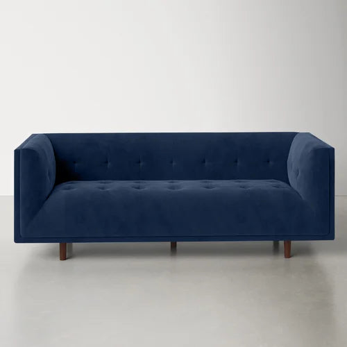 4 Seater Velvet Sofa with Wooden Legs -