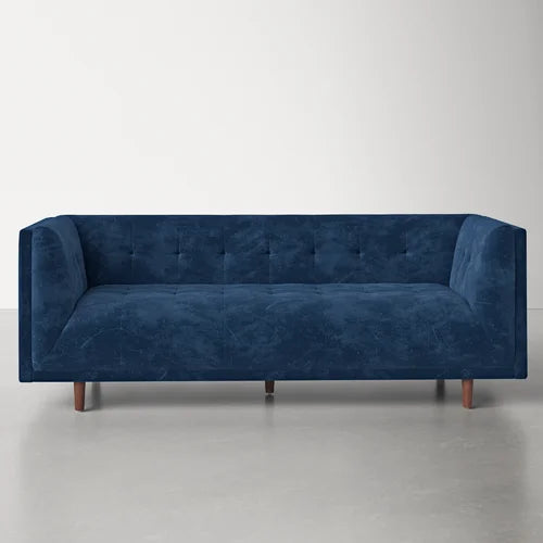 4 Seater Velvet Sofa with Wooden Legs -