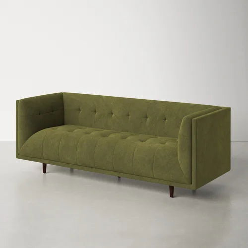 4 Seater Velvet Sofa with Wooden Legs -