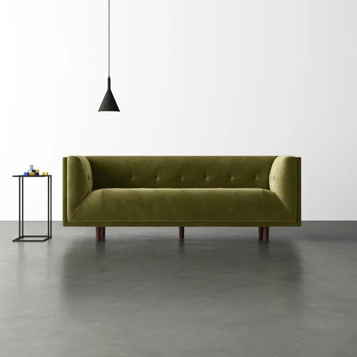 4 Seater Velvet Sofa with Wooden Legs -