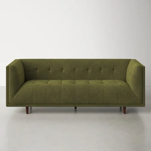 4 Seater Velvet Sofa with Wooden Legs -