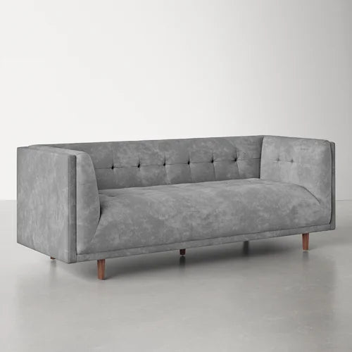 4 Seater Velvet Sofa with Wooden Legs -
