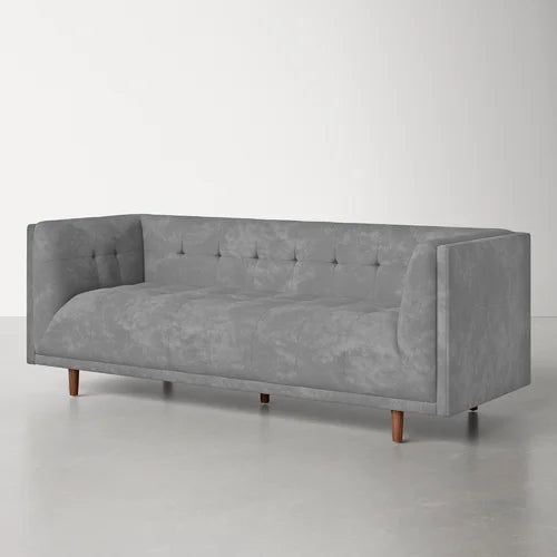 4 Seater Velvet Sofa with Wooden Legs -