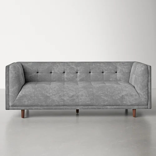 4 Seater Velvet Sofa with Wooden Legs -