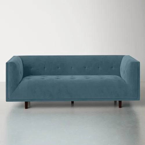 4 Seater Velvet Sofa with Wooden Legs -