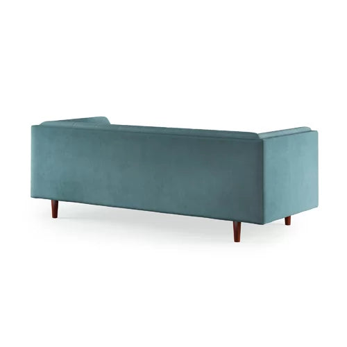 4 Seater Velvet Sofa with Wooden Legs -
