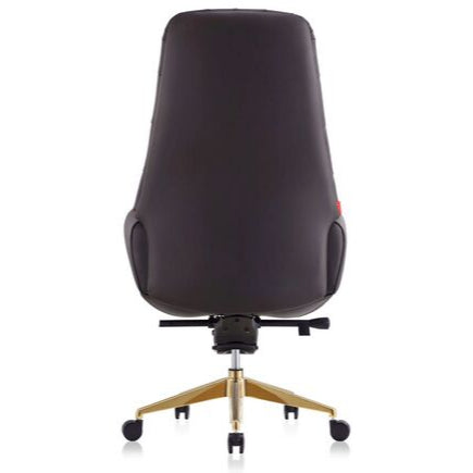 Luxury High Back Office Director & Executive Chair with PU Leatherette & Swivel Base and Metal Base With Gold Powder Coating