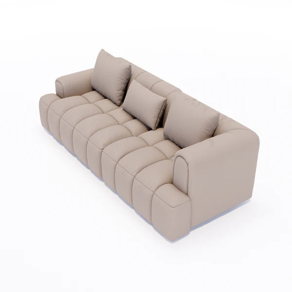 3-Seater Italian Sofa upholstered in leatherette and Wodden structure for long lasting comfort and modern and luxury Design