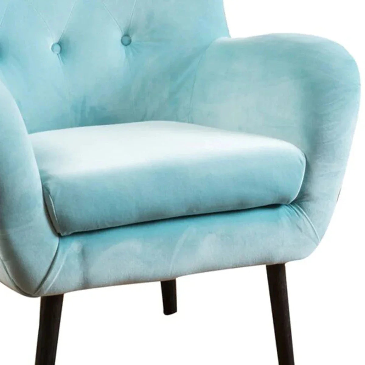 Lounge Chair Sofa, Upholstery Velvet , Durable Modern Design Wing Chair For Living Room or Bedroom - Sky Blue