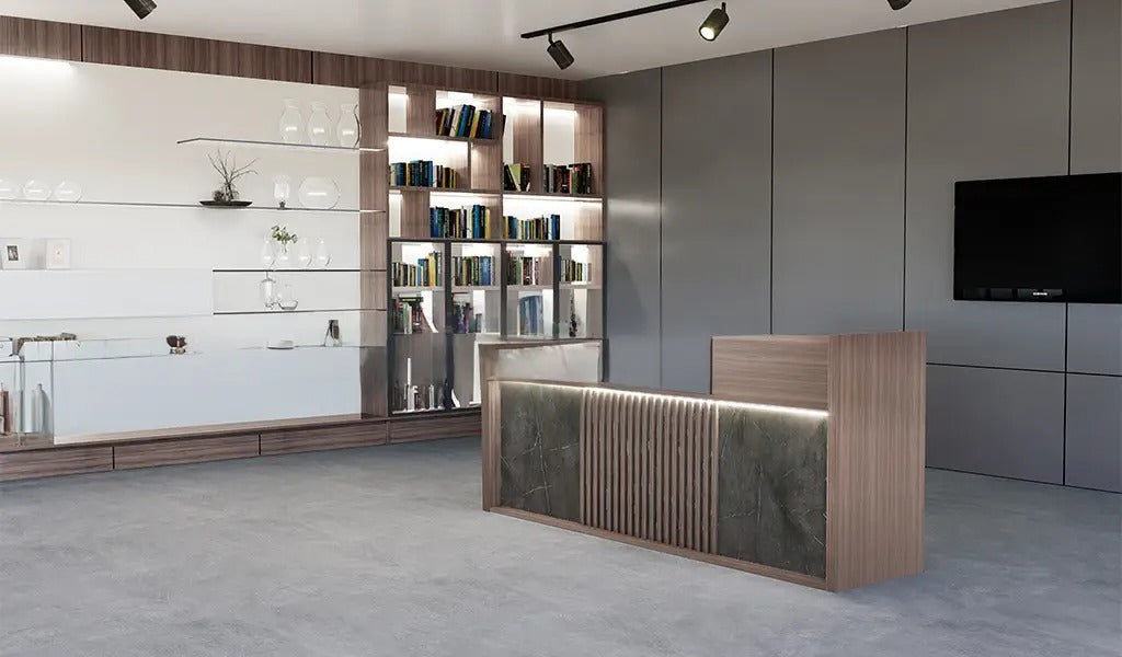 Reception Table Made In MDF Is Highly Durable Material And a World Standard for Premium Furniture While the Laminate