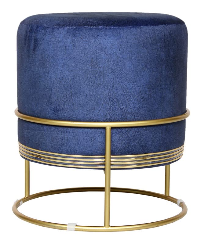 Ottoman Pouffes Sitting Stool for Living Room Dressing Table Puffy Footstool for Office or Home Decoration - Royal Blue