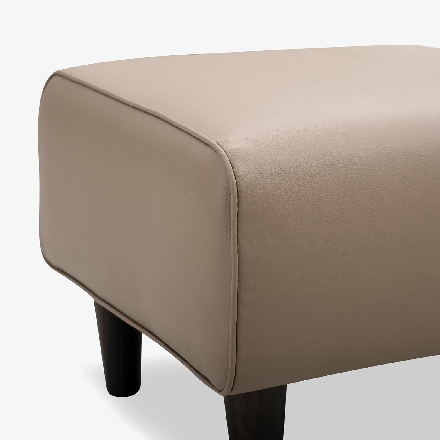 Ottoman Modern Design Upholstery Pu Leatherette Foot Rest Stool, Pouf for Office Home Décor for living Room, Bedroom, Office - Brown