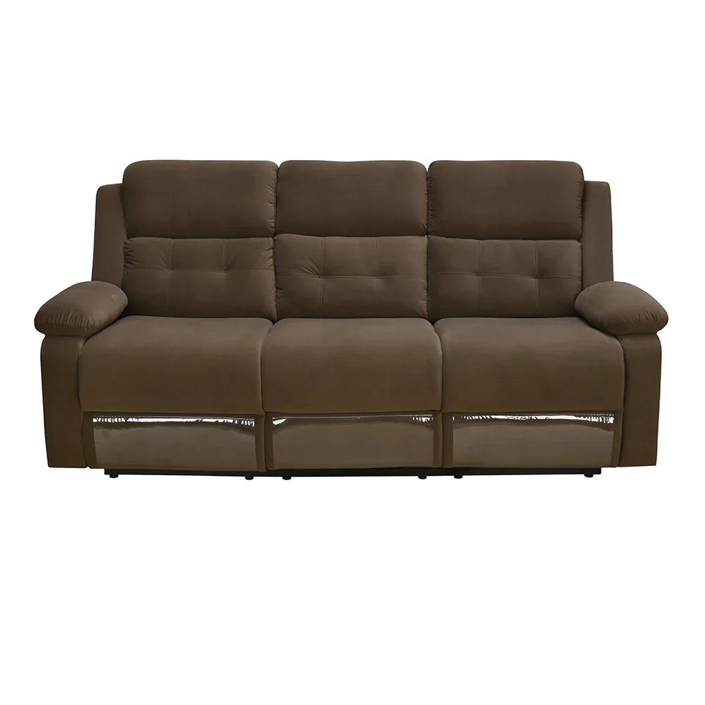 3-Seater Recliner Sofa with PU Leatherette Upholstery, Soft Cushioning, Smooth Recline, and Back Support