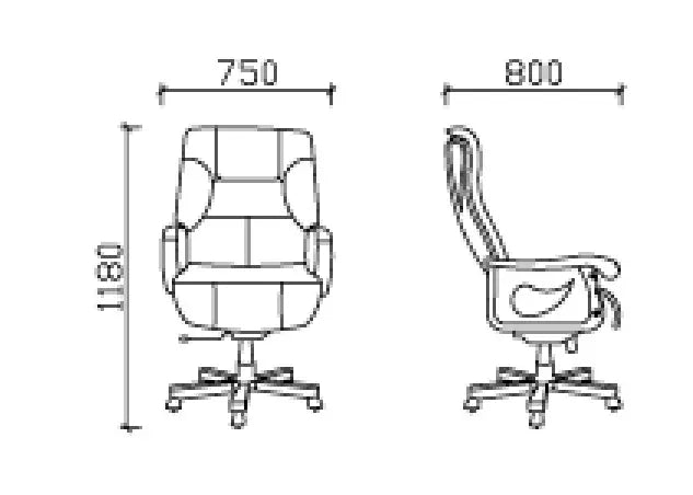 High Back Director Chair for office Luxury Design Made in Plyboard with Leatherette Upholstery & Armrests & Height Adjustable