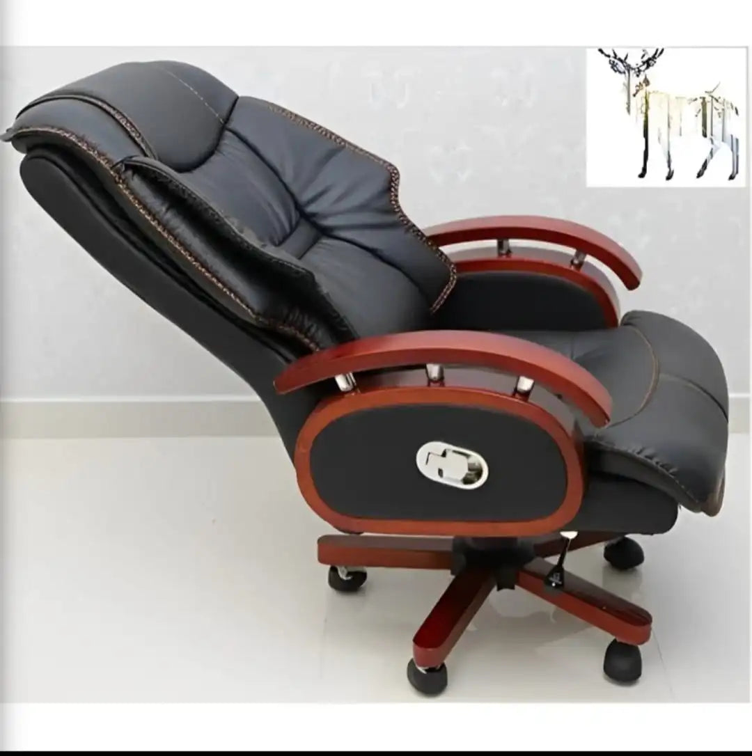 Ergonomic Director Chair: Modern Design, Plyboard & Leatherette, Recliner, Height Adjustable, Fixed Armrest & Revolving for Ultimate Comfort