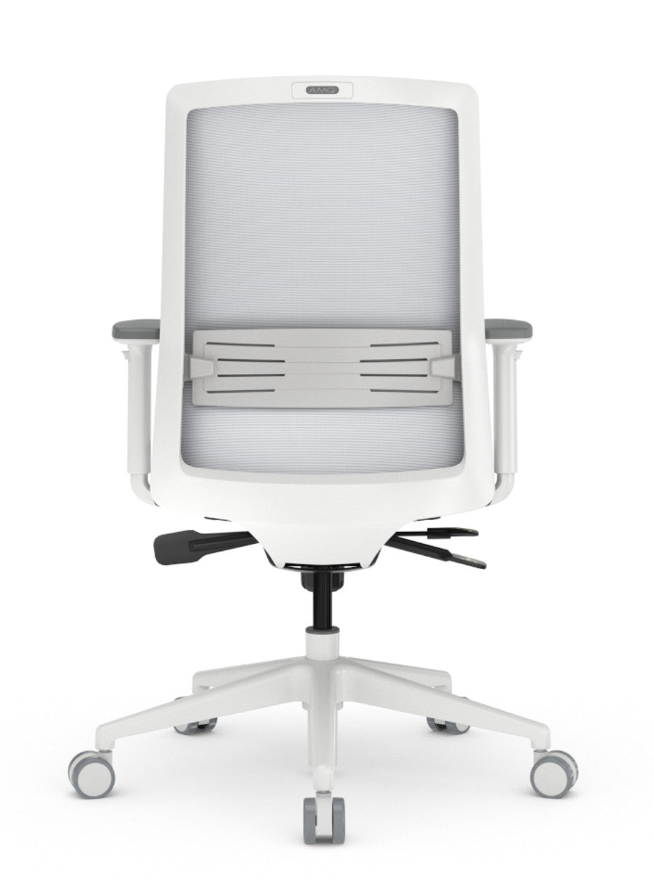 Ergonomic Executive Task Chair Synchro-Tilt Recline, Adjustable Lumbar & Sliding Seat, Washable Covers, 300 lb. Capacity, Multiple -Grey