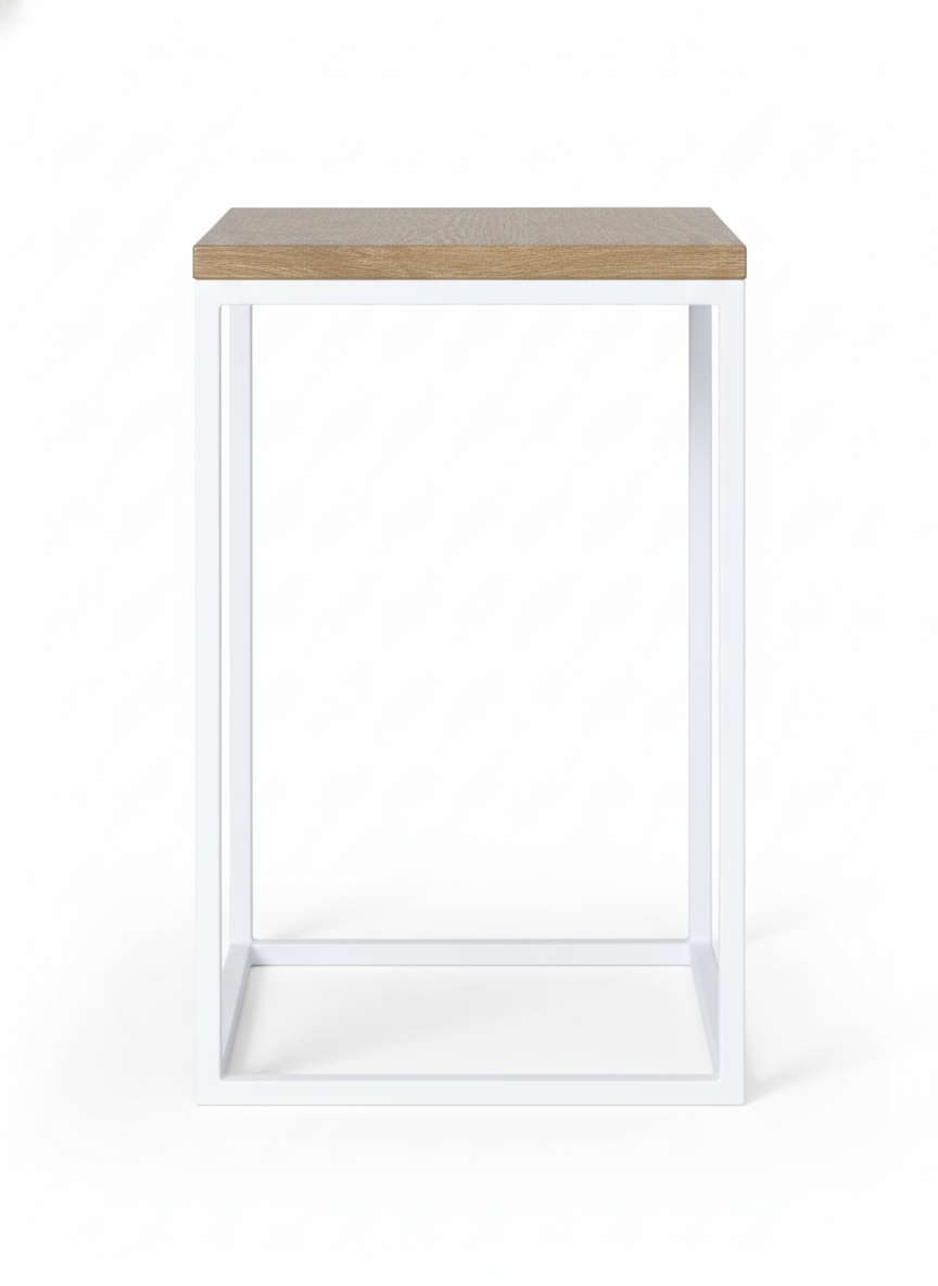 মেটাল লেগ বেস সহ প্রি-ল্যামিনেট সাইড টেবিল