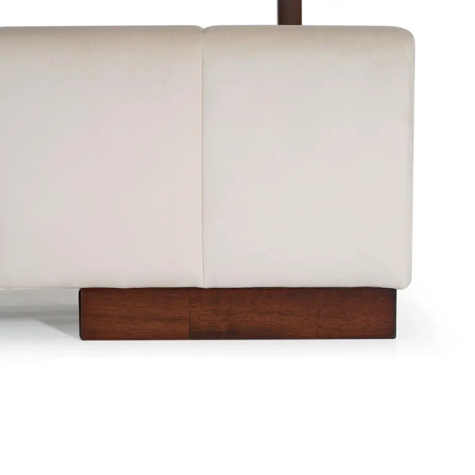 Luxury King Size Solid Wood Bed – Upholstered with Padded Tufted Headboard, Premium Quality & Elegant Design for Living Room