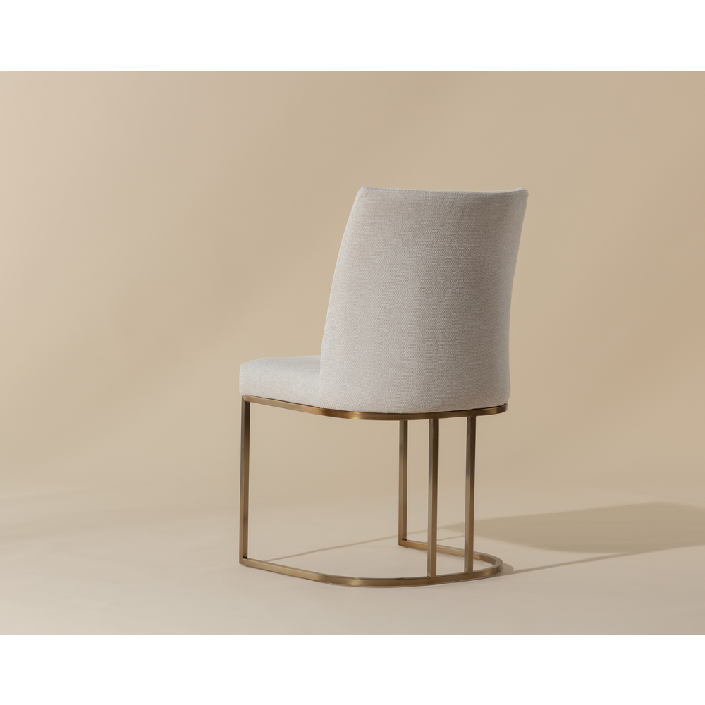 Elegant Upholstered Dining Chair with Gold Metal Base - Modern Home Furniture