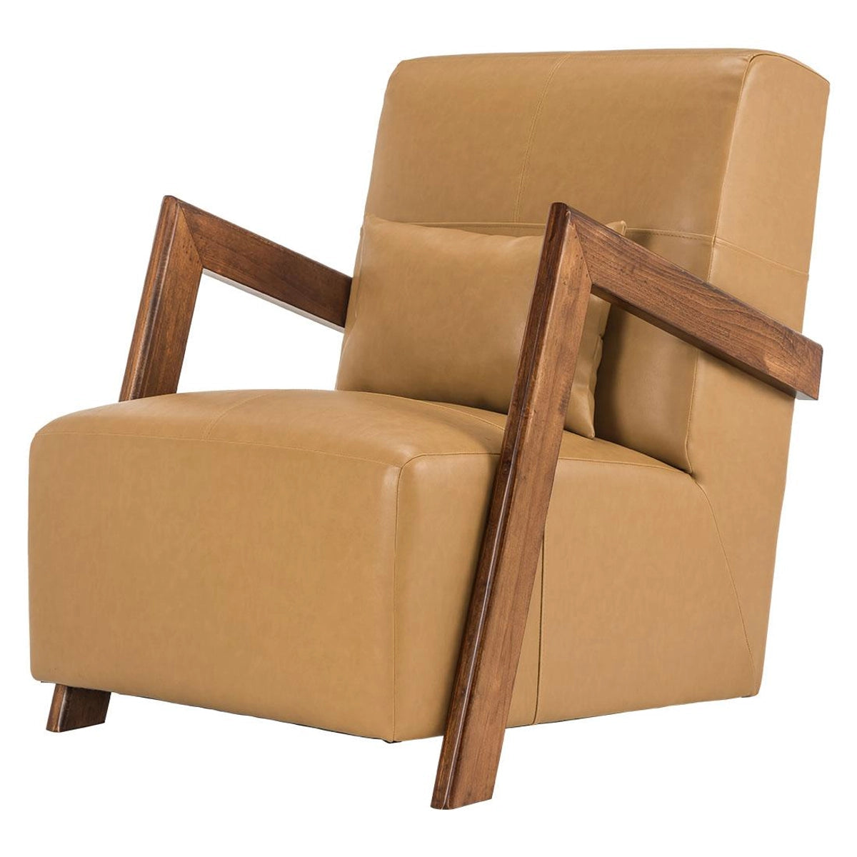 Lounge Chair For Home Furniture Modern & Durable Design Upholstery Pu Leatherette Comfortable Seating for Living Room & Offices - Brown
