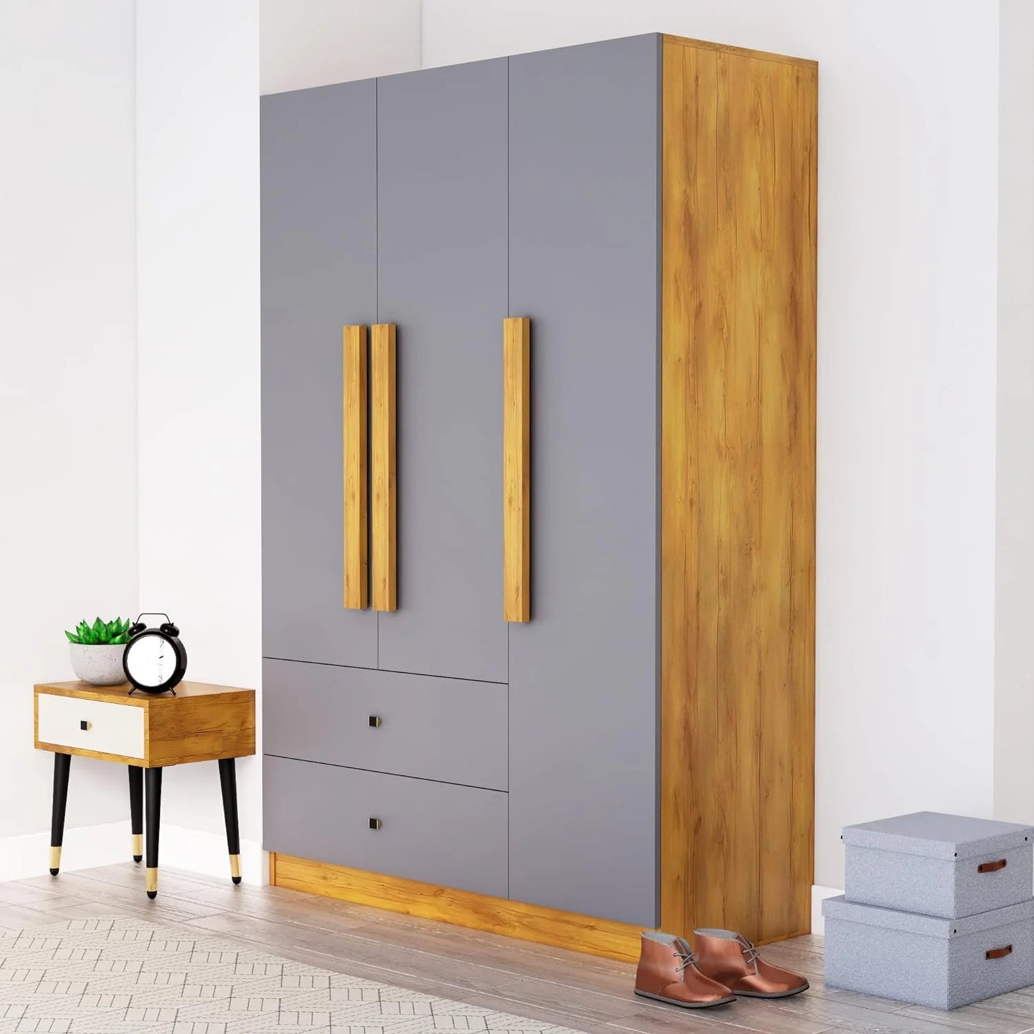 Wardrobe for Compact Bedroom Premium Design-Wardrobe with Premium Finish.