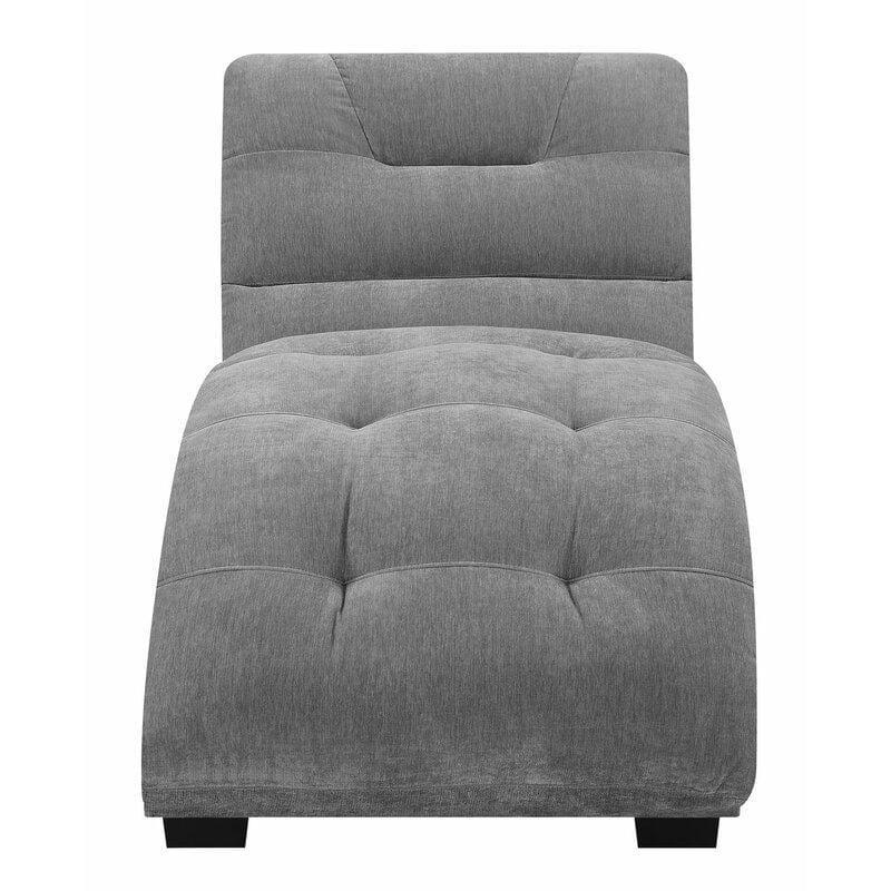 Chaise Lounge Chair For Home Furniture Upholstered in Velvet Cozy and Stylish, Comfortable Durable Design for Living Room Or Office -Dark Grey