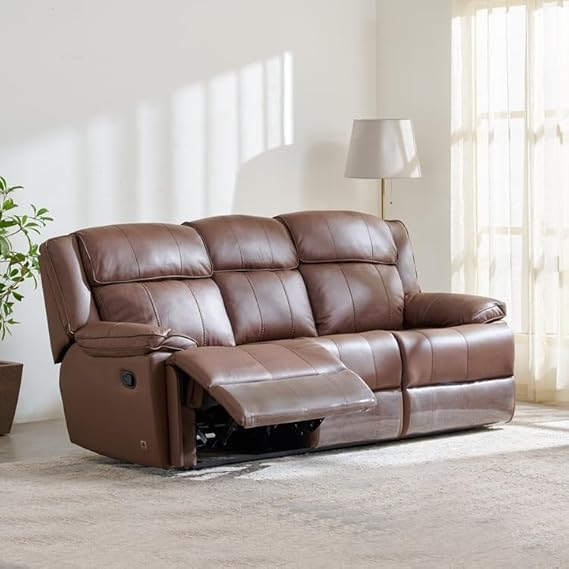 Elegant 3-Seater Recliner Sofa with PU Leatherette, Plush Padding, Smooth Reclining, and Superior Comfort Design