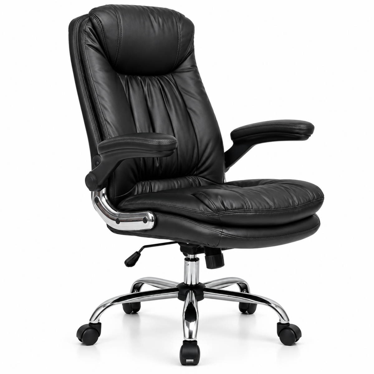 Comfortable Director and Executive Office Chair with Adjustable Armrest, High Back Leatherette | Revolving Chair | Premium and Soft Padded