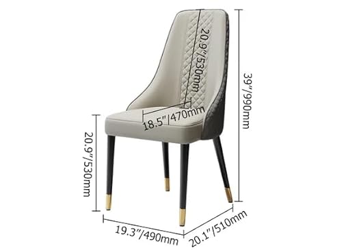Modern Dining Chair for Home – Premium Leatherette Upholstery with Stainless Steel Legs for Perfect for Dining Room