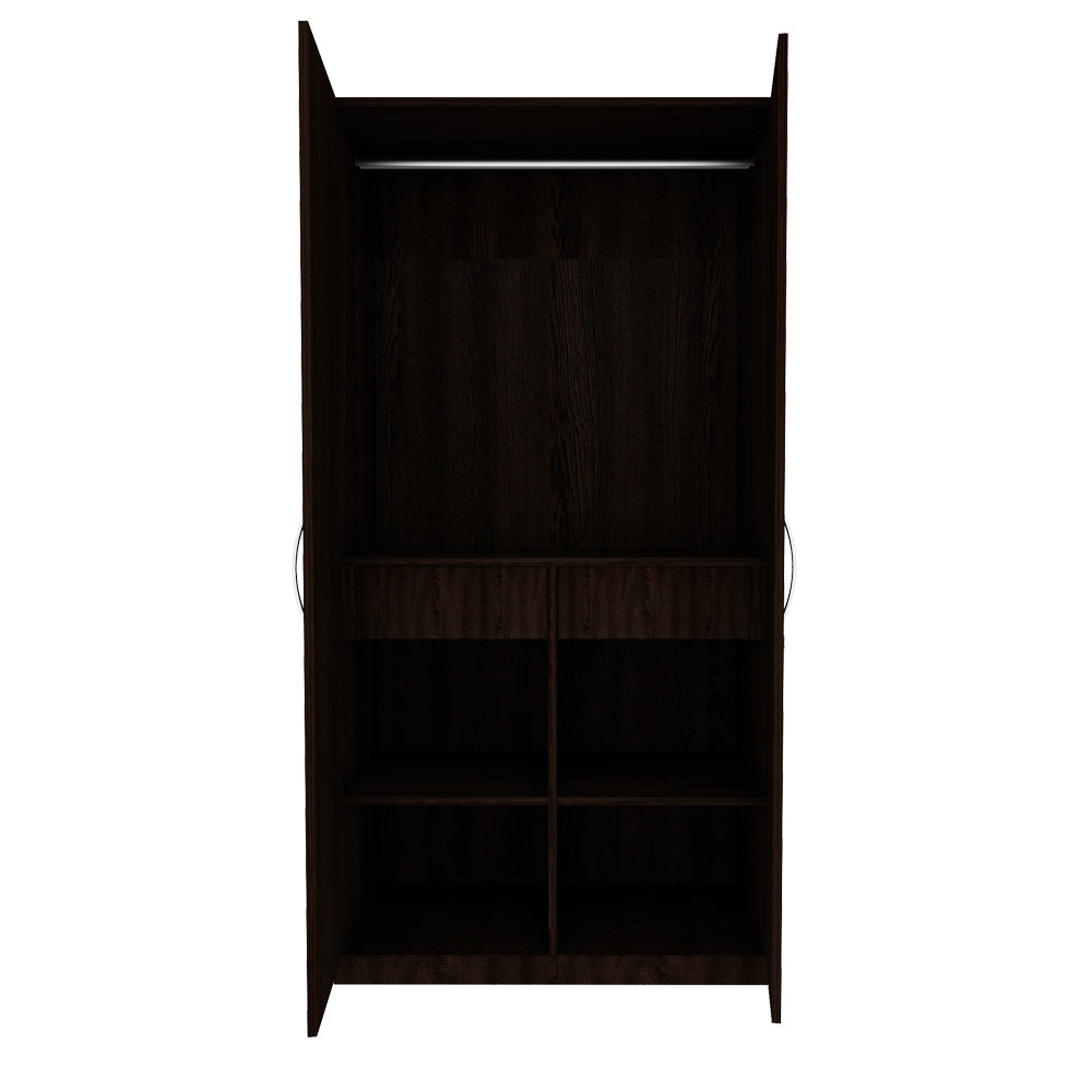 Wardrobe for Bedroom Storage – Two-Door with Hanging Space and Adjustable Shelves