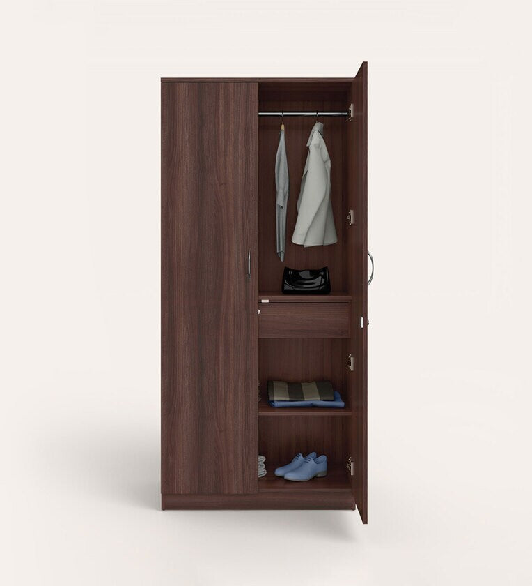 Almirah for Home in Particle Board – 2 Doors, 1 Drawer, and Hanging Rods for Organised Storage and Elegant Bedroom Décor