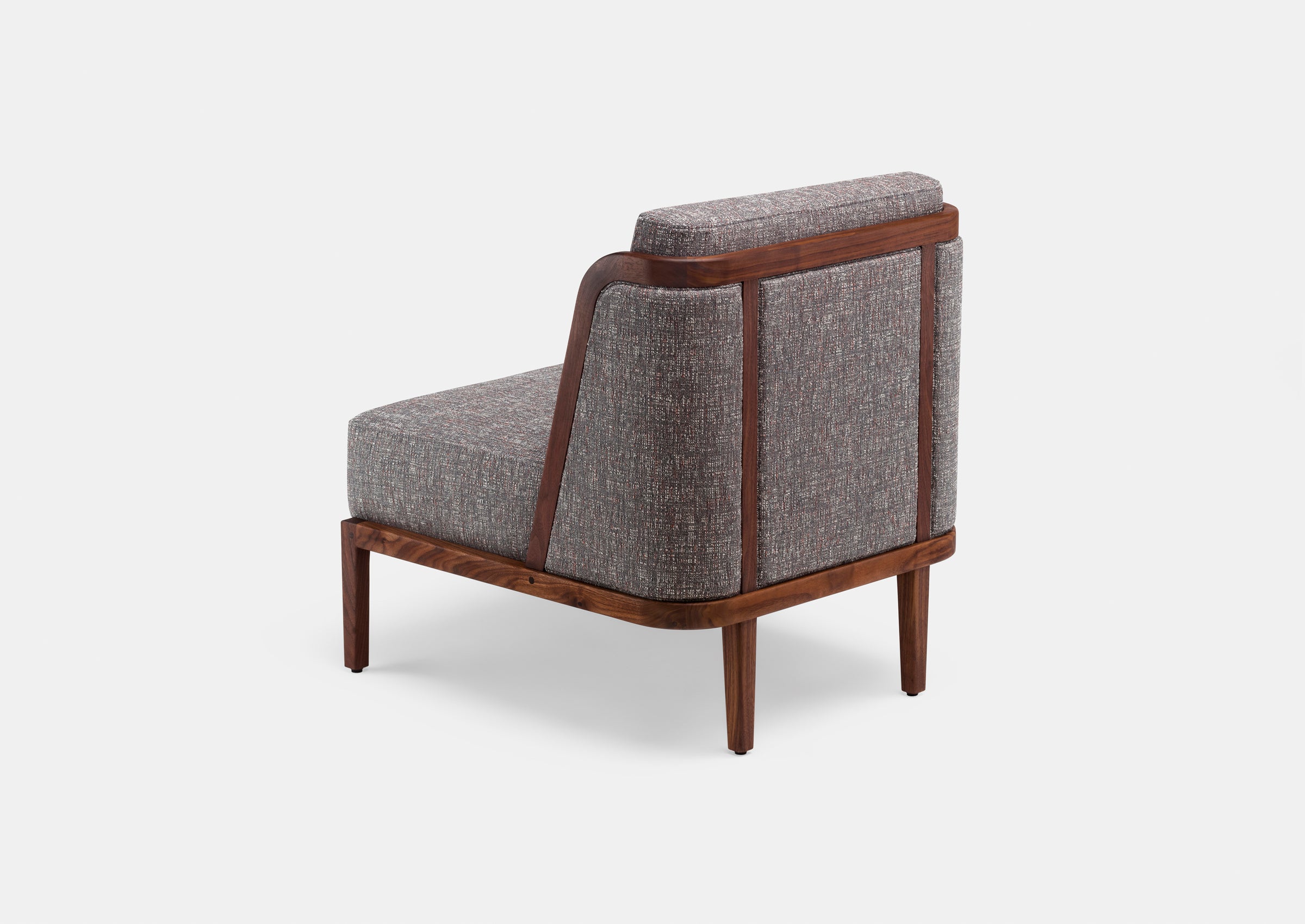 Lounge Wooden Chair Sofa Modern and durable Armless Chairs Upholstered in Fabric For Living Room or Bedroom - Grey