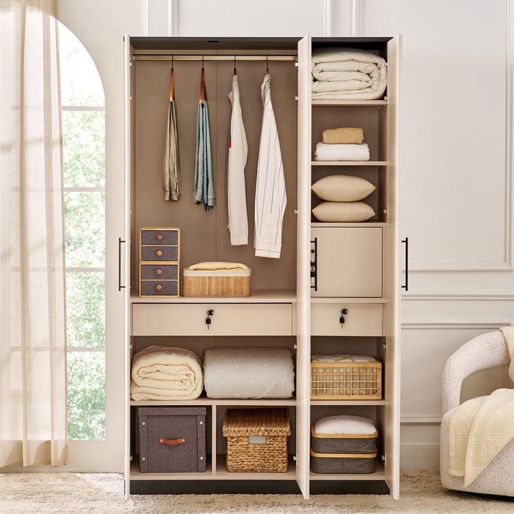 Wardrobe for Home 3-Door Modern Space-Saving Smart Space Division for Clothes and Accessories