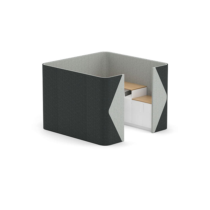 2-Seater Office Focus Sofa with Enclosed Seating Space with Workspace Divider, Sofa with Work Lounge Sofa with Built-In Privacy