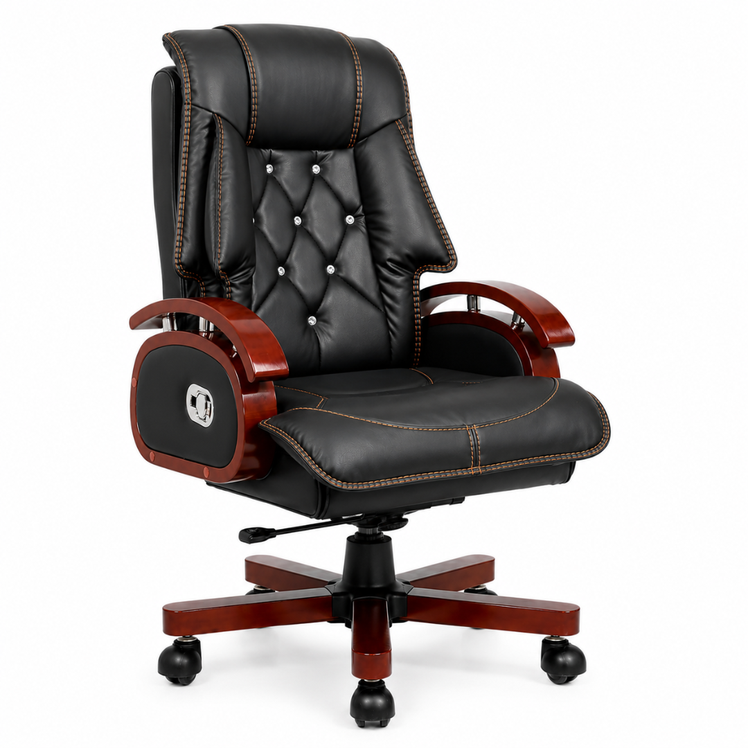 Executive Black Chair Front Left View
