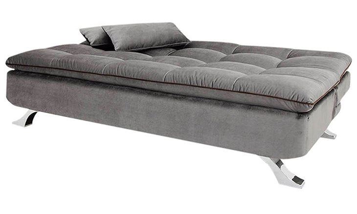 Sofa Cum Bed For Home Furniture, Upholstery Velvet Premium and Durable Design For Living Room and Office- Grey