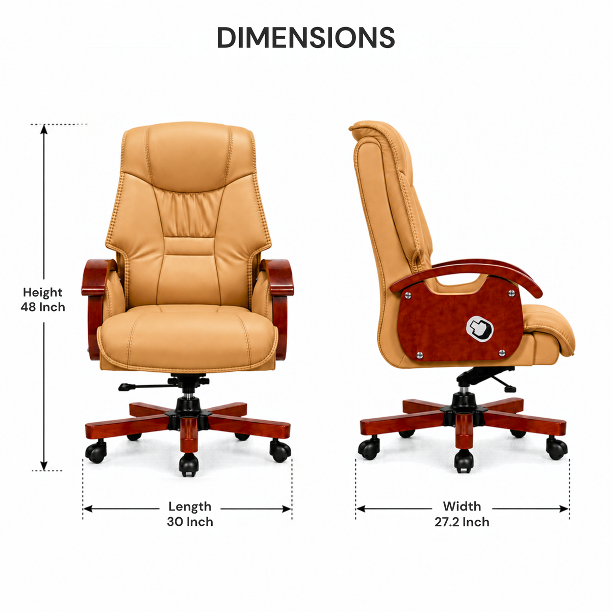 High Back Director Chair for office Modern Design Made in Plyboard with Leatherette & Recliner & Height Adjustable and Revolving Chair