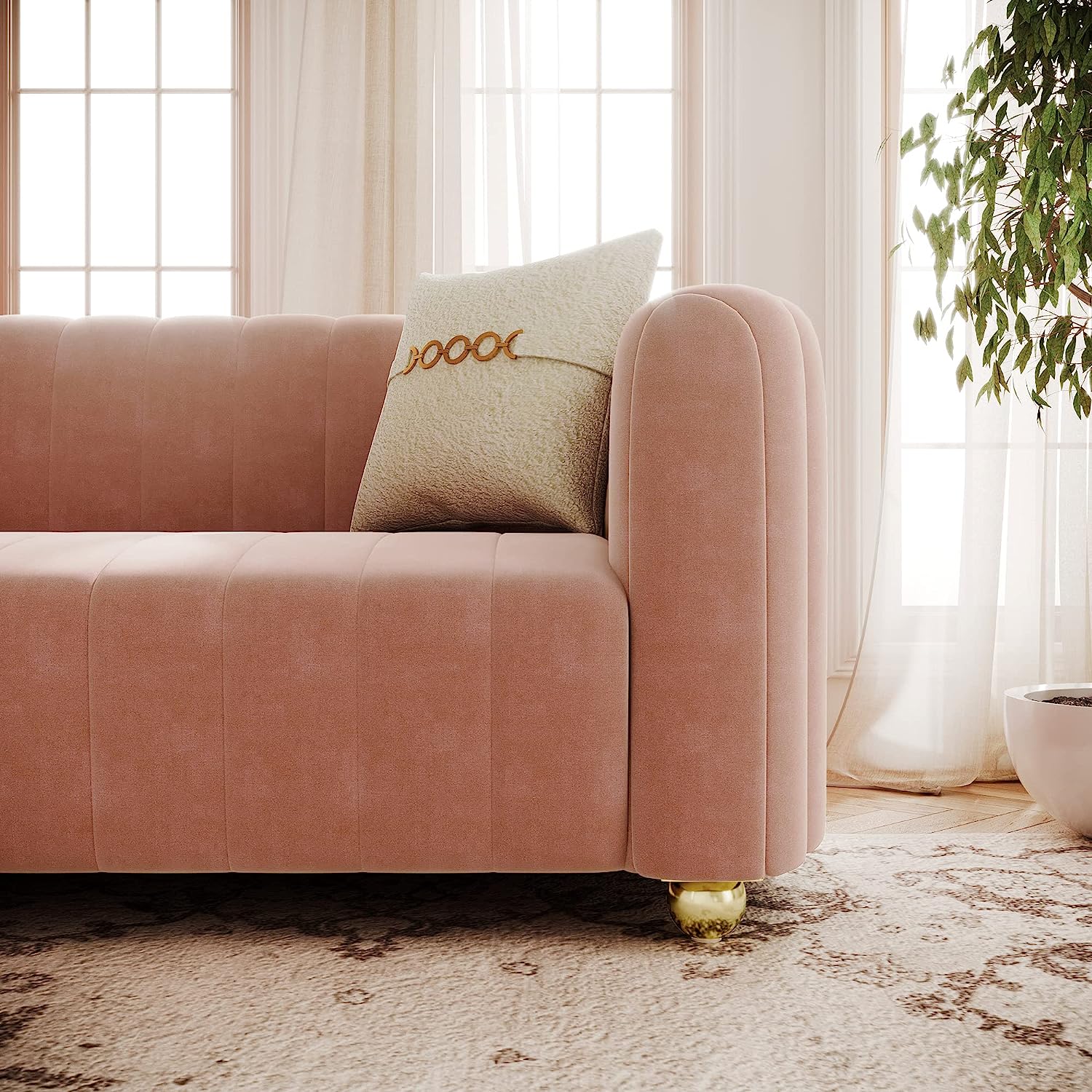 3 Seater Sofa Modern Design and Upholstery fabric Durable & Comfortable Padded Perfect for living Room