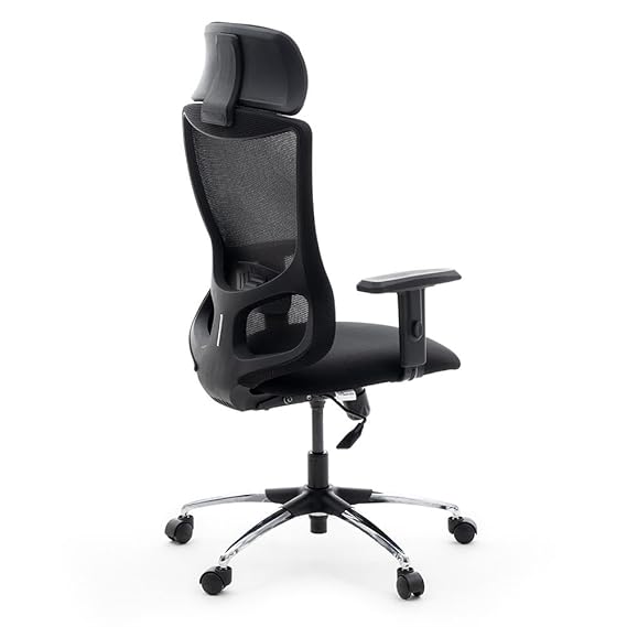 High-back ergonomic mesh chair with adjustable features, cushioned comfort, and breathable support – ideal for long work sessions at office or home