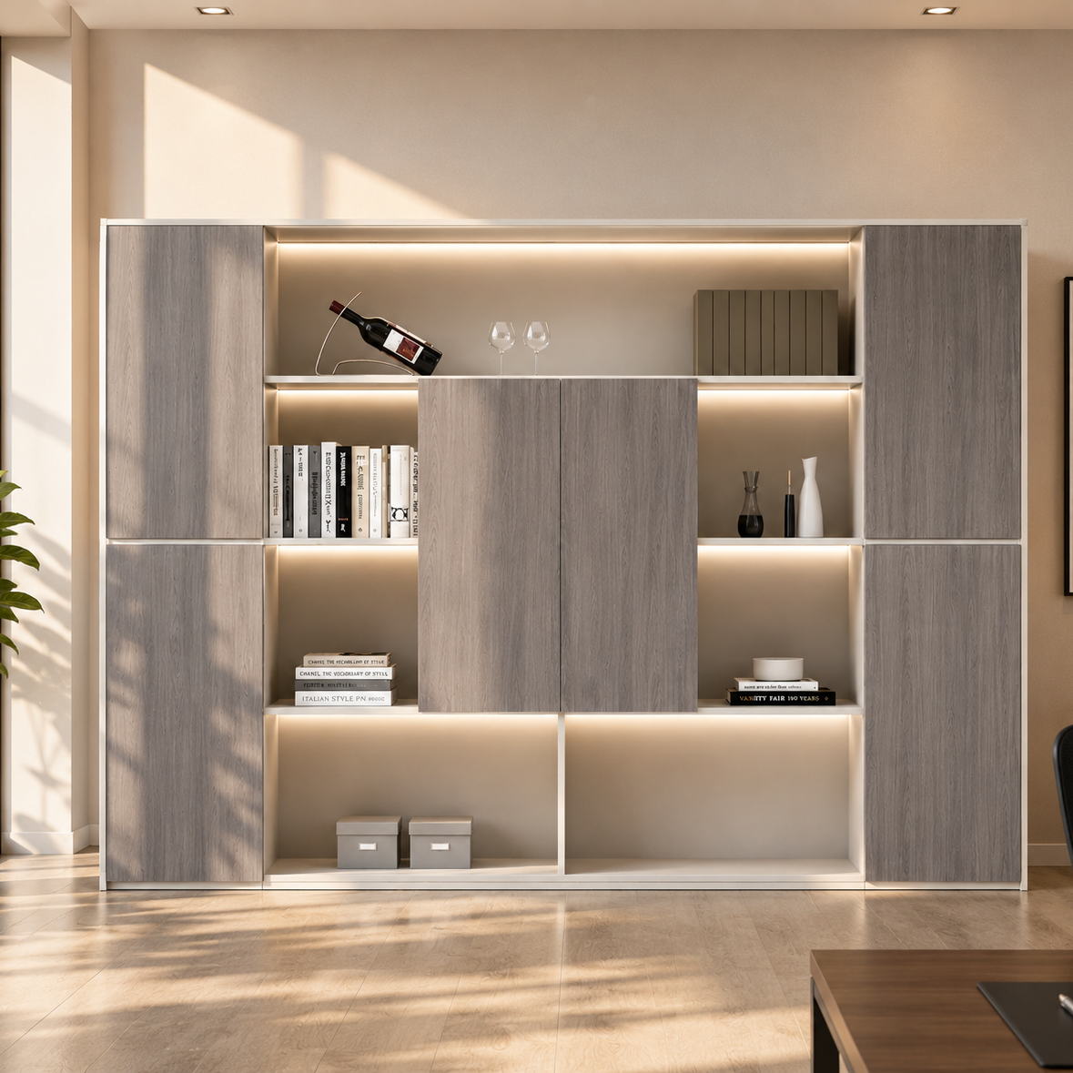 Wooden Office Storage Cabinet with Office Look, and Durable Design for Corporate Area