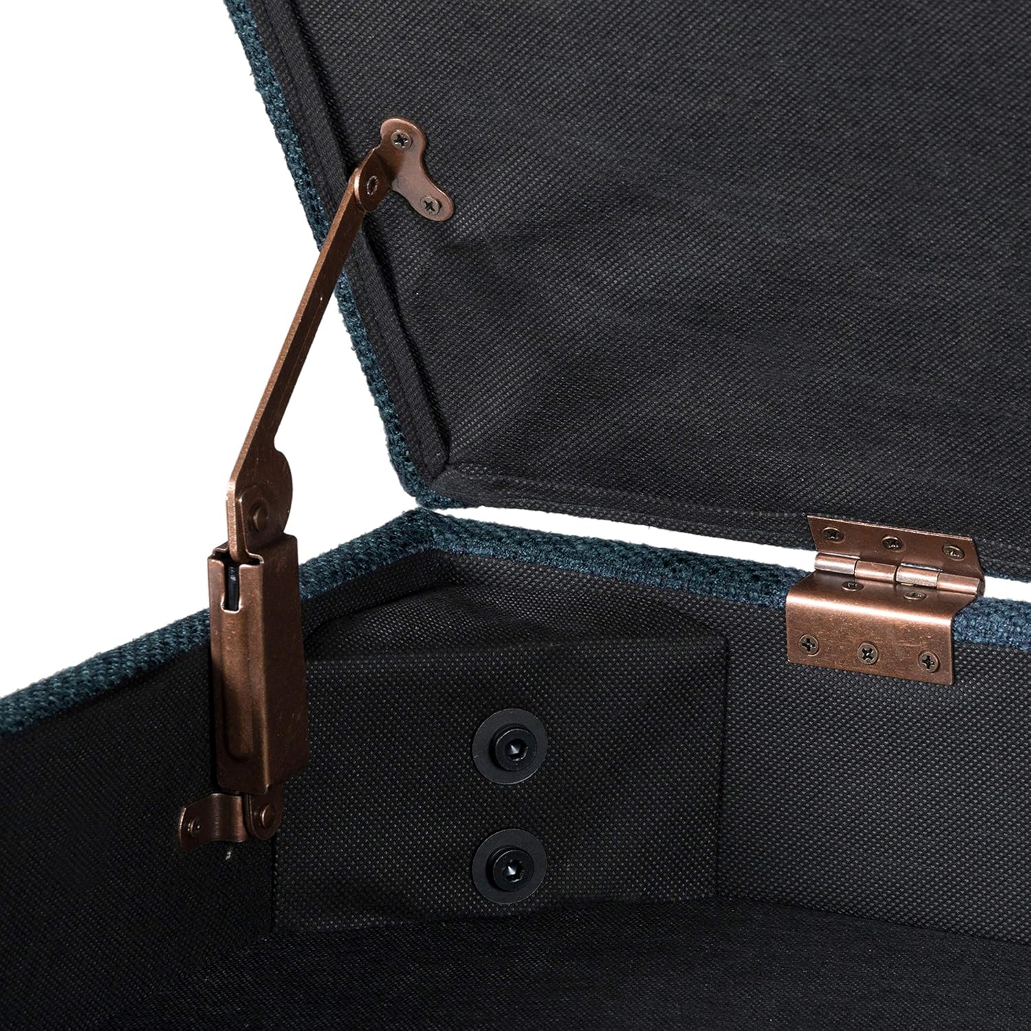 Stylish Dark Blue Storage Ottoman Bench with Lift-Top, Wood Legs & Cozy Cushion - Perfect for Any Room