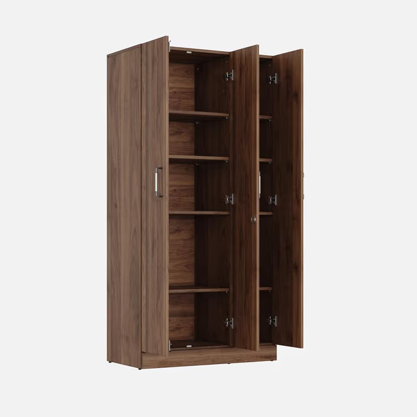 3 Door Compact Wardrobe without Drawer - Modern Design with Clothes Rail and Shelf Units