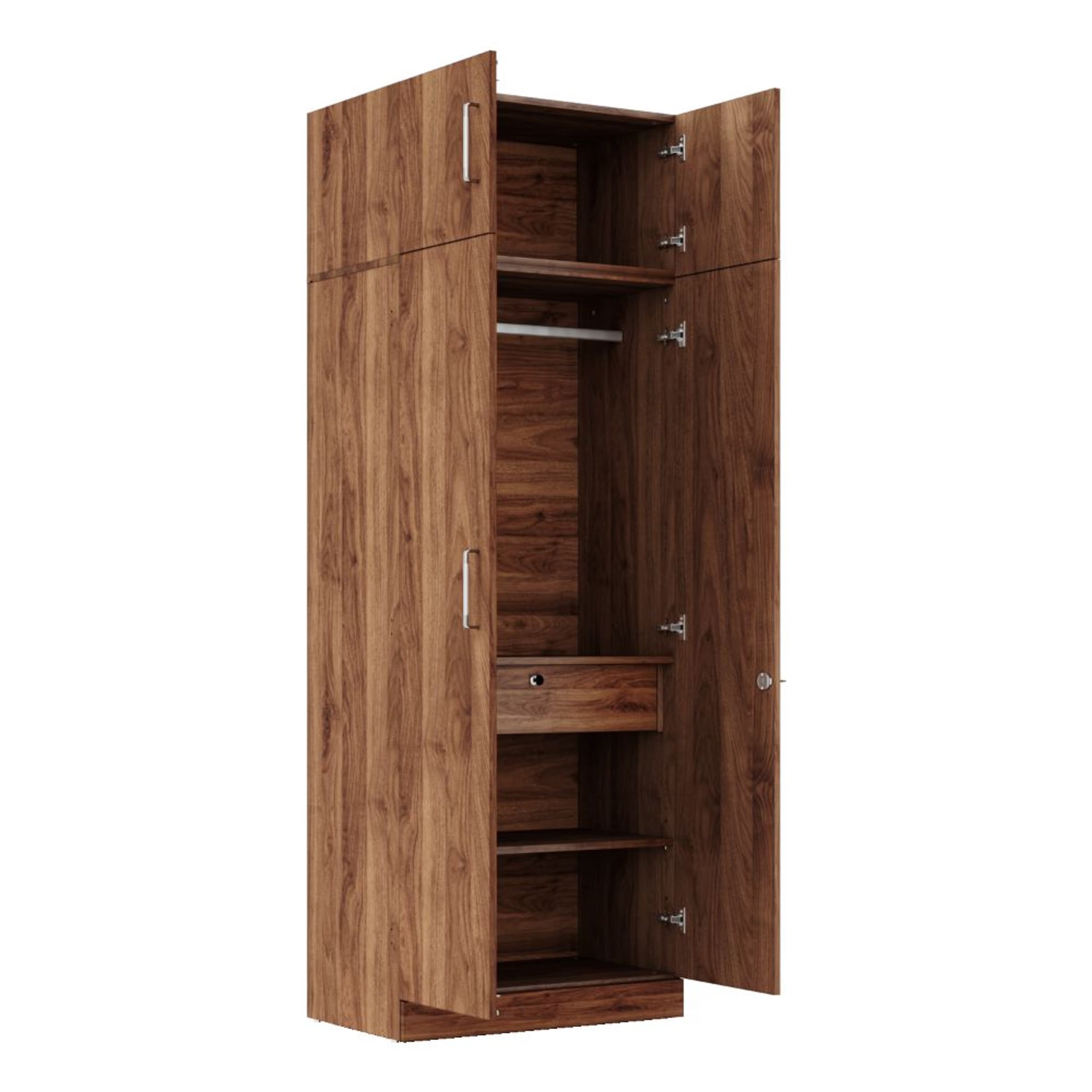 Wardrobe Elegant Storage Solution for Bedroom & with Hanging Space, Shelves & Drawers