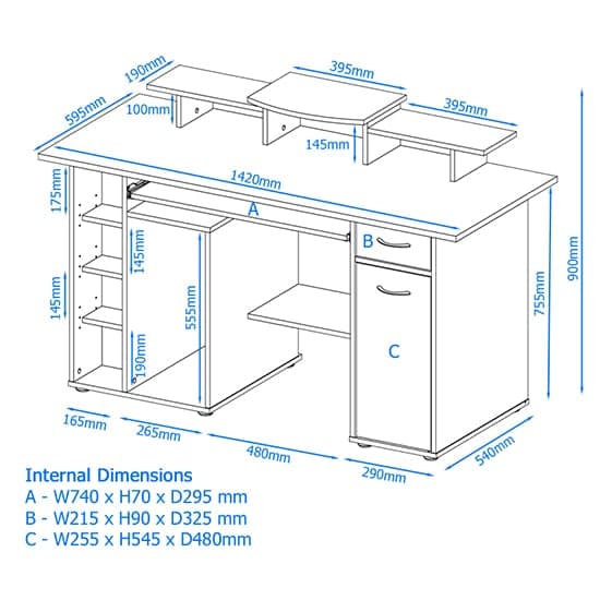 computer table office table study desk wooden table