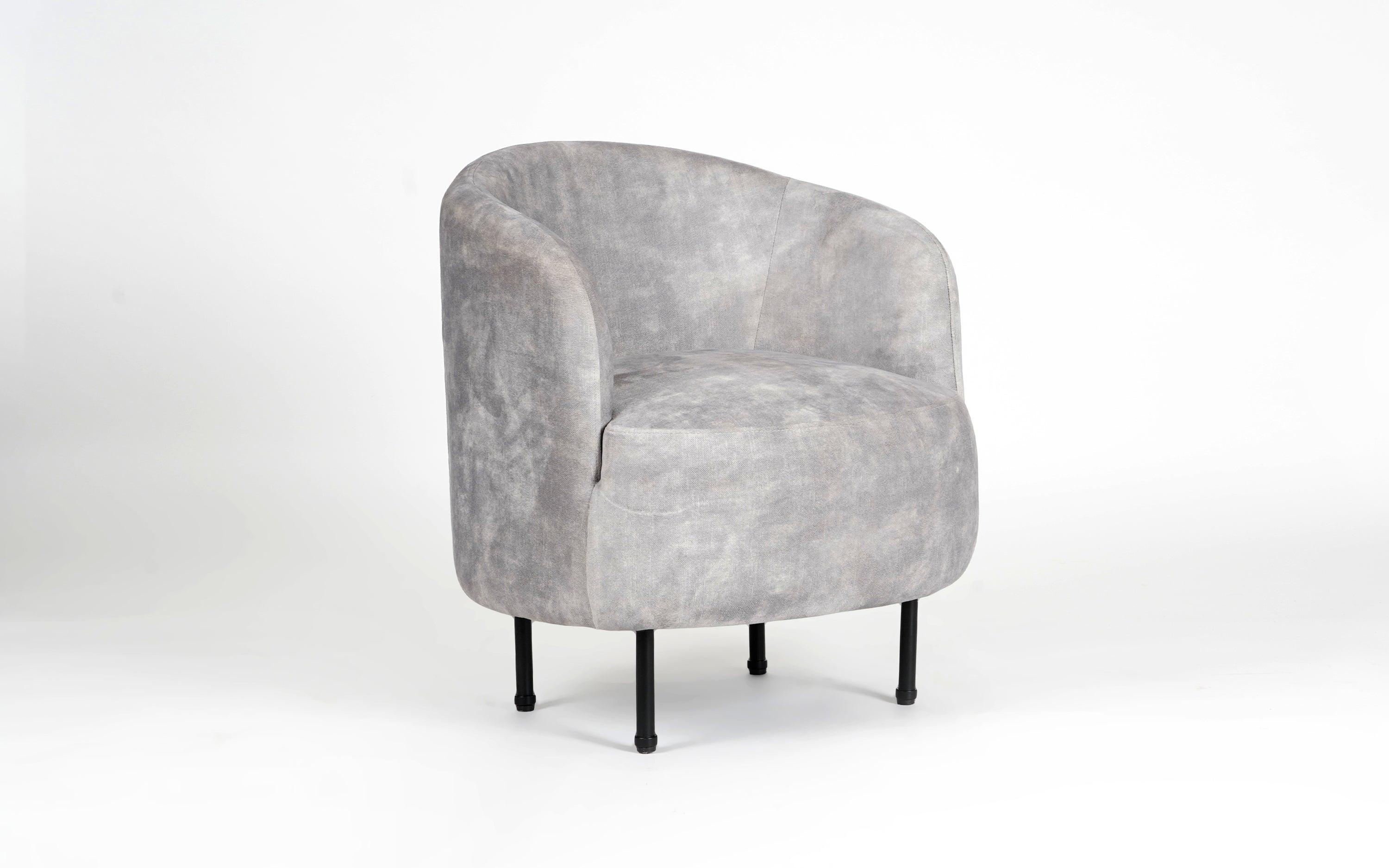 Lounge Wooden Chairs Modern and durable Arm Chairs Upholstered in Fabric & For Living Room or Bedroom - Grey