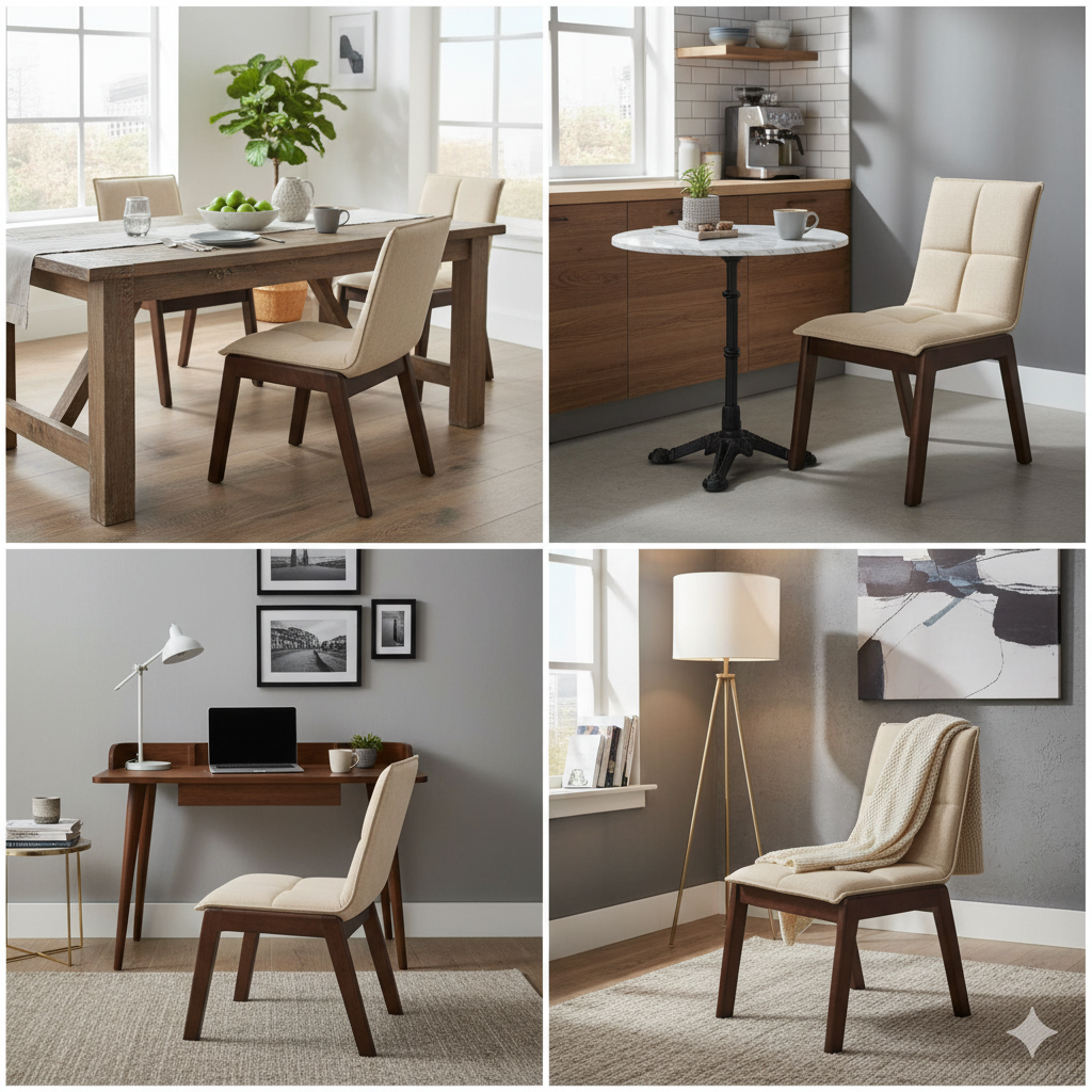 Modern Upholstered Dining Chair - Comfortable & Stylish Seating for Home Kitchen & Dining Room
