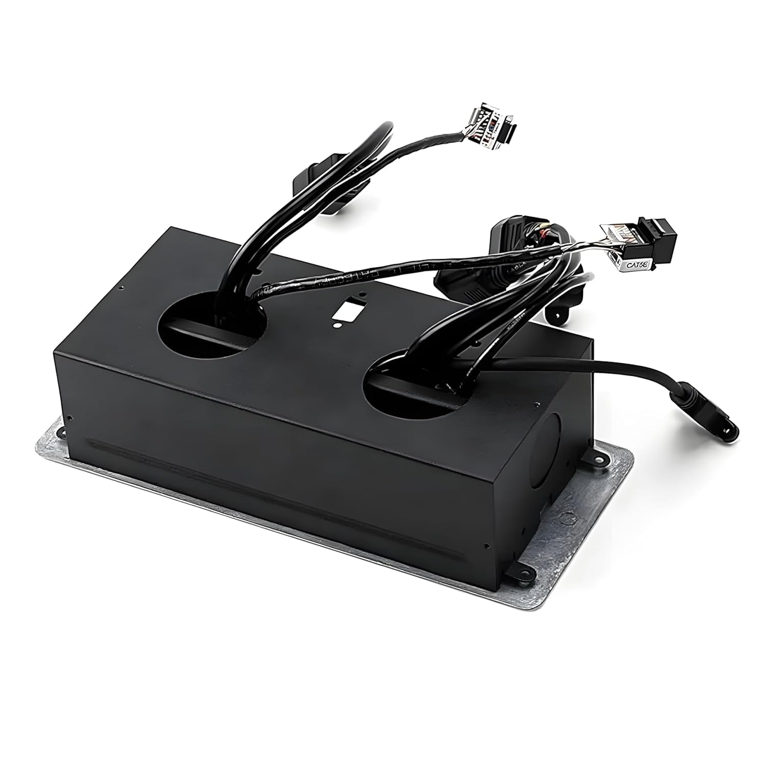 कॉन्फ़्रेंस टेबल कनेक्टिविटी और डेटा बॉक्स पॉप अप बॉक्स/केबल क्यूबी HDMI, VGA, ऑडियो, LAN और पावर पोर्ट के साथ (काला) 